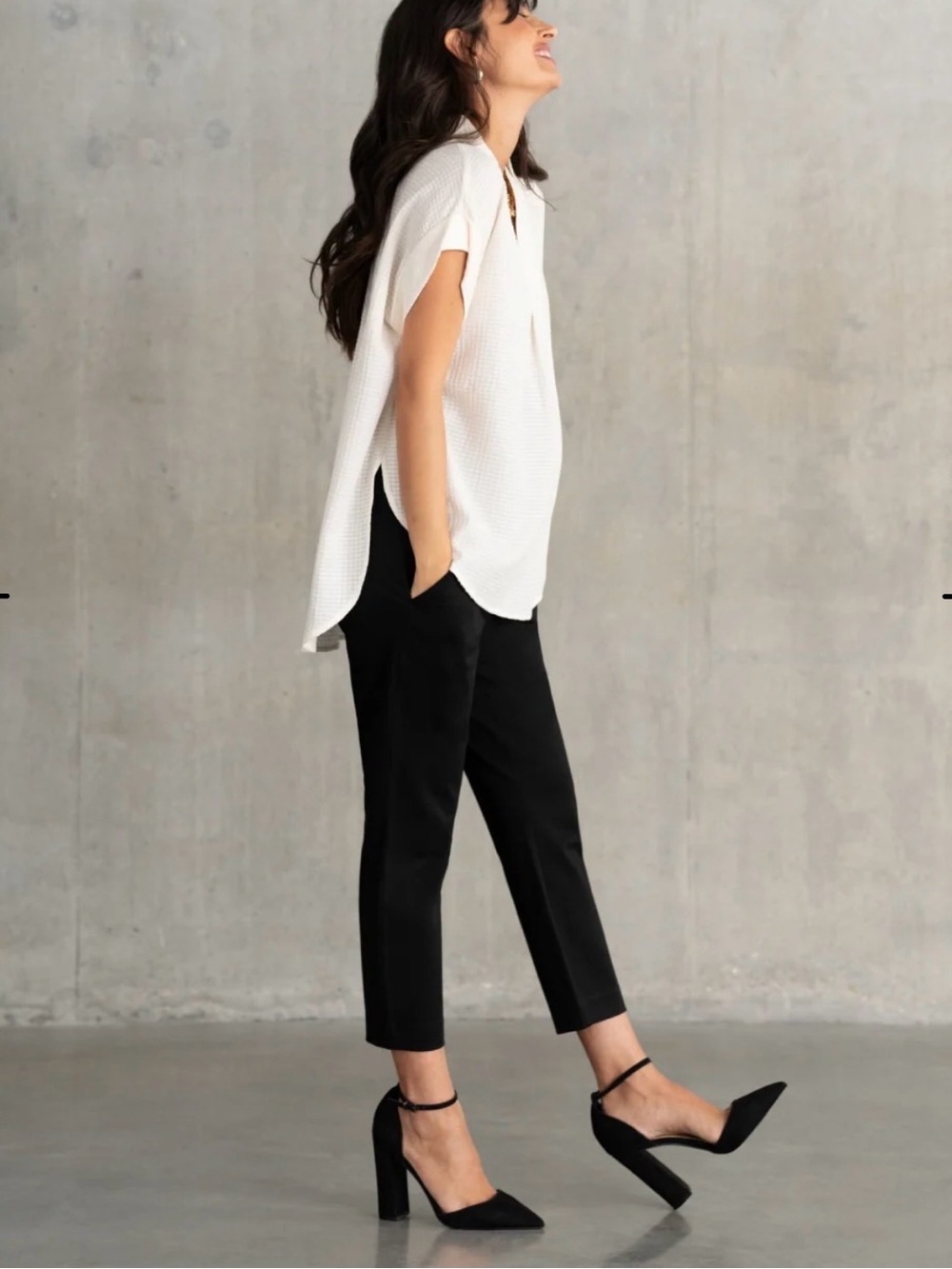 Florrie Cap Sleeve Textured Maternity Blouse by Seraphine